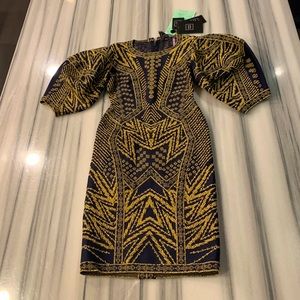 HERVE LEGER Puff Sleeve Dress, S, NWT